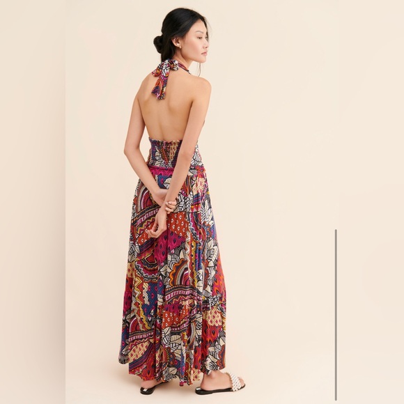 Anthropologie Maeve Cynthia Halter Maxi Dress Knit Jersey - Picture 4 of 10